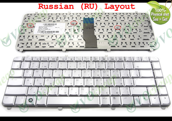 New Notebook Laptop keyboard for HP Pavilion dv5 dv5-1000 dv5t dv5z Silver RU Russian version- 9J.N8682.L0R 488590-251 NSK-H5L0R