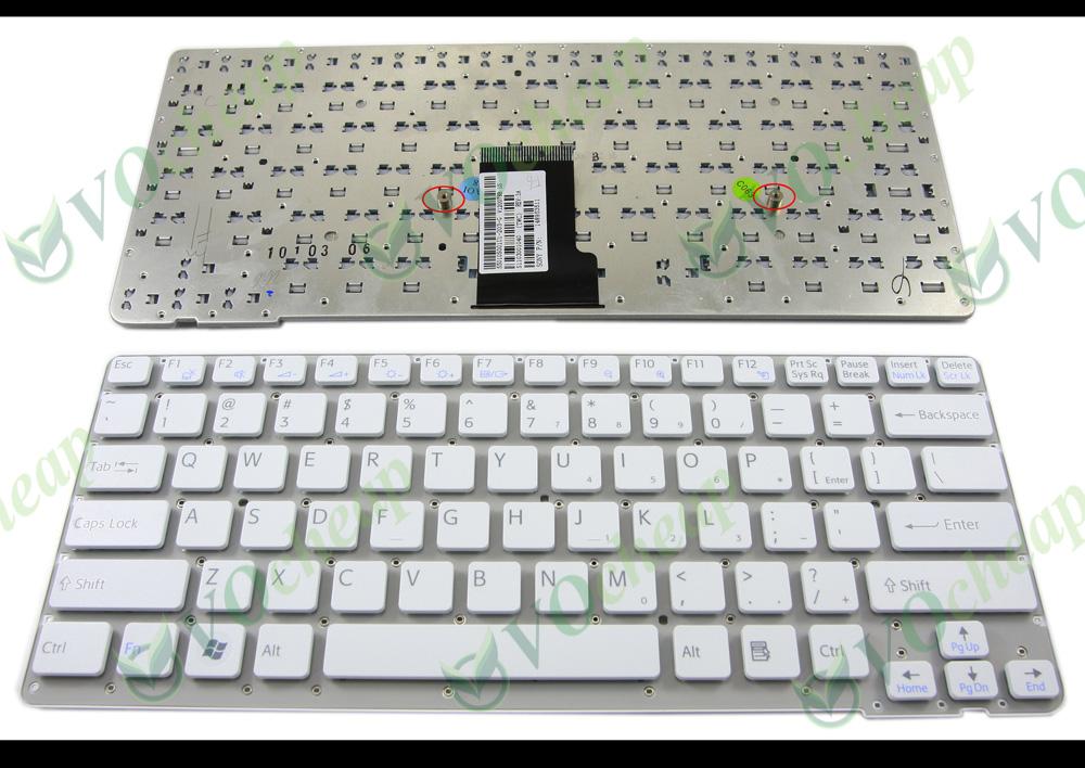 New US Laptop keyboard for Sony VPC-CA VPCCA VPC CA (Without Frame) White - 148953511 55010S001U1-203-G V120078B 9Z.N6BSF.B01