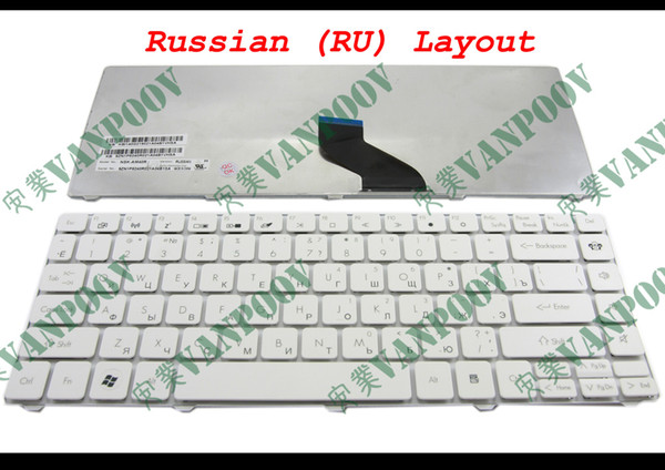 New Notebook Laptop keyboard FOR Gateway NV49C series, Packard Bell EasyNote NM85 NM86 NM87 White Russian RU Version - NSK-AM40R