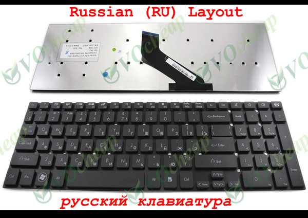 New Notebook Laptop keyboard For Gateway NV55 NV57, compatible for Acer Aspire 5830 5830T 5830TG 5755 5755G Black Russian RU Layout