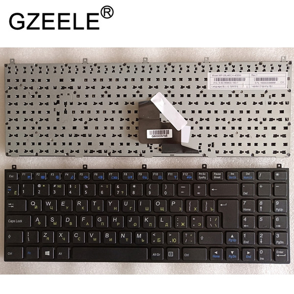 GZEELE Russian laptop Keyboard for Clevo W76 W760 W762 W765 W765S P150 P150HM P170HM P151EM W150HRM W170ER with frame RU black