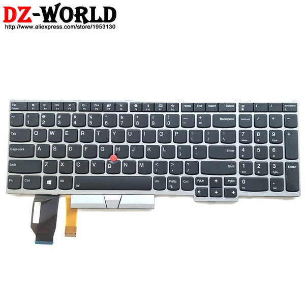 New Original silver US English Keyboard with Backlit For Thinkpad E580 E590 Laptop Backlight Teclado 01YN660 01YN740 SN20P35605