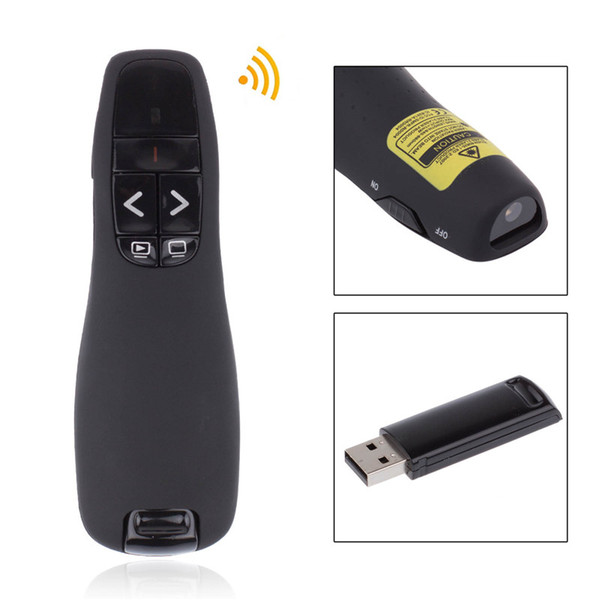 2017 Wholesale Portable R400 2.4Ghz USB Wireless Presenter Laser Pointer PPT Remote Control for Powerpoint Presentation