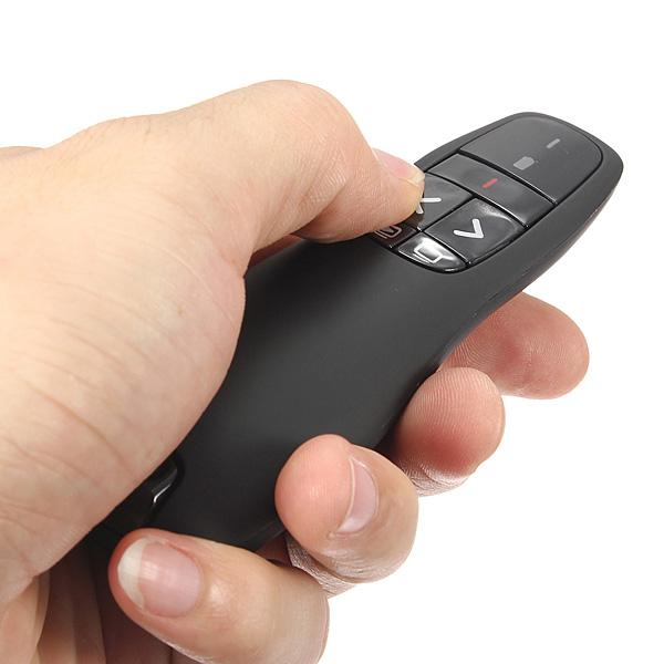 Freeshipping Portable Comfortable Handheld Office R400 Wireless Presenter Receiver Pointer Case Remote Control with Red Laser Pen Universal