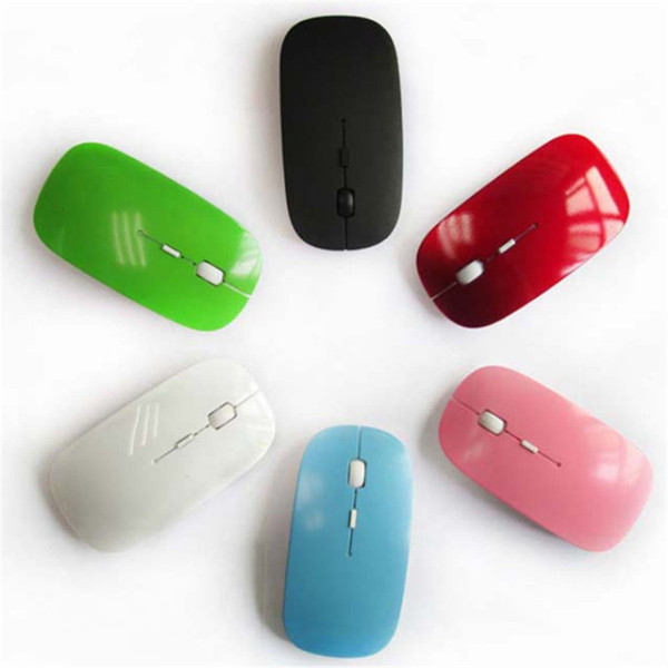 High Quality Ultra Thin USB Optical Wireless Mouse 2.4G Receiver Super Slim Mouse For Computer DHL Free