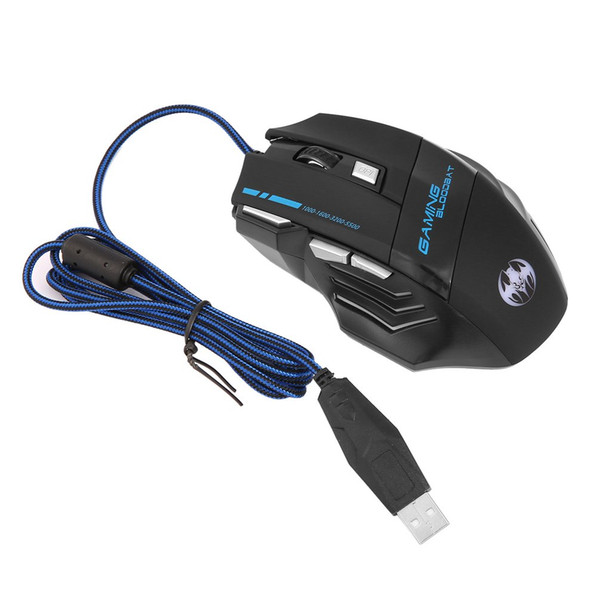 US dropshipping 5500 DPI 7 Button Wired Gaming Mouse LED USB Optical Wired mouse gamer Computer Mice