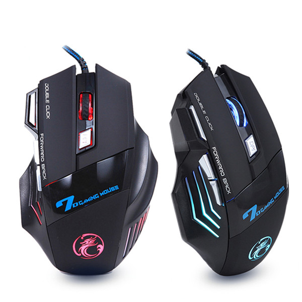 7 Button Wired Gaming Mouse LED USB 5500 DPI Optical Wired mouse gamer Computer Mice For Pro laptop desktop video game