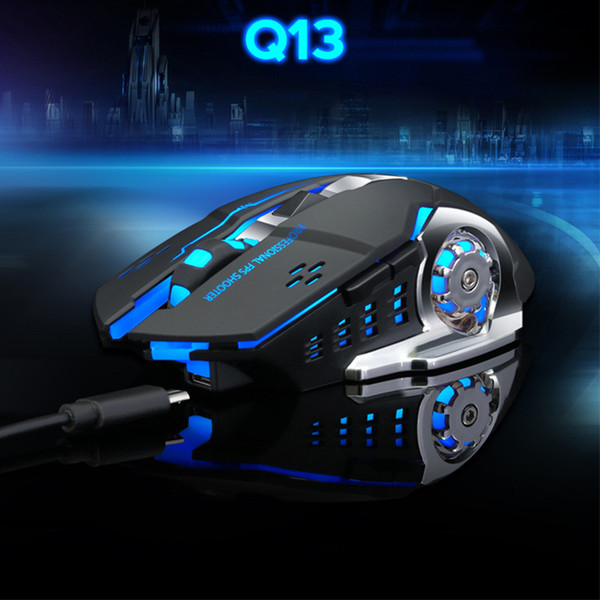 Fashion Thunder wolf Q13 wireless mouse charging mute gaming mouse mechanical colorful light Suit Office or Computer