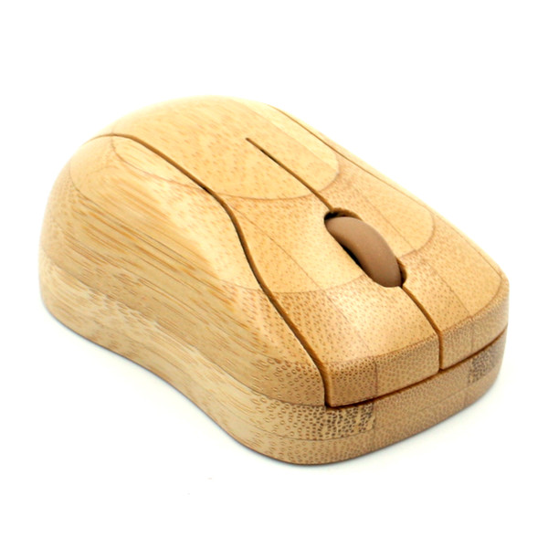 Wholesale Bamboo 2.4G Wireless Mouse Natural Handmade Optical wooden Wireless Mice wood mouse With USB Receiver for Laptops Desktop Computer