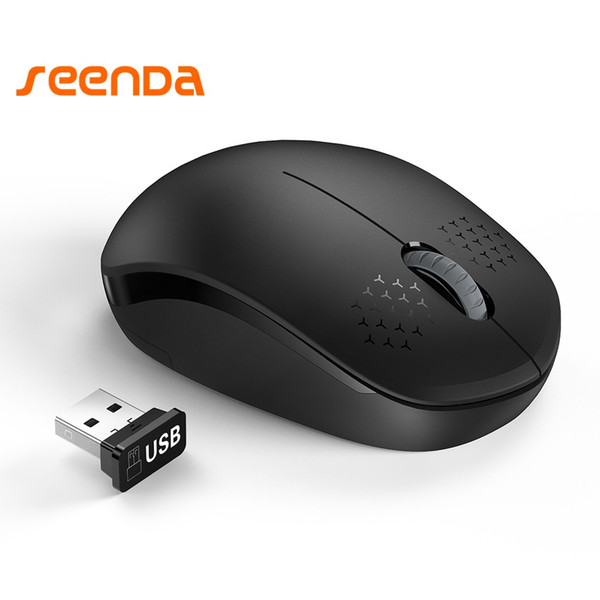 Wireless Mouse Seenda USB Optical Mice 2.4G Portable Computer Mouse with Nano USB Receiver for Notebook PC Laptop Macbook Black