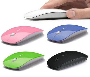 2015 Ultra Thin USB Optical Wireless Mouse 2.4G Receiver Super Slim Mouse For Computer PC Laptop Desktop 5 Candy color