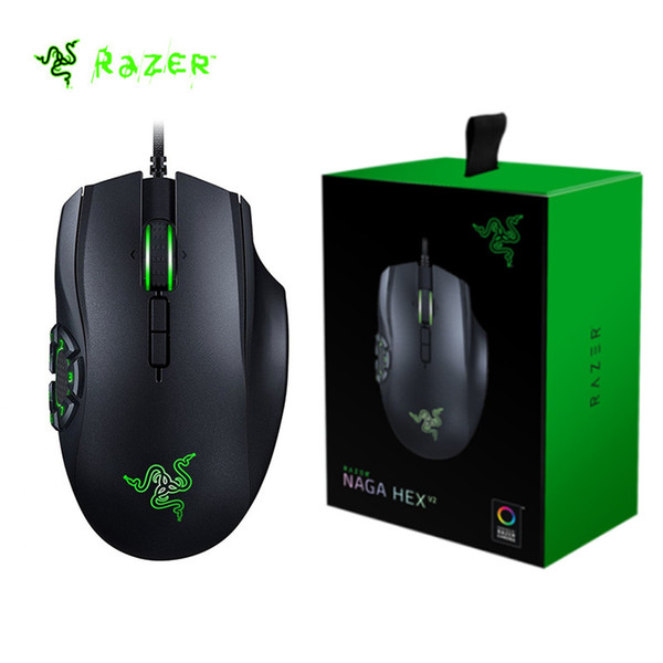 Razer Naga Hex V2 Chroma MOBA Mouse 16000 DPI USB Wired 7 Button Ergonomic Support Drive Gaming Mouse For Computer games