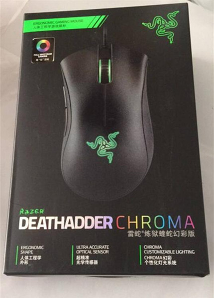 Razer Deathadder Chroma USB Wired Optical Computer Gaming Mouse 10000dpi Optical Sensor Mouse Razer Mouse Deathadder Gaming Mice new