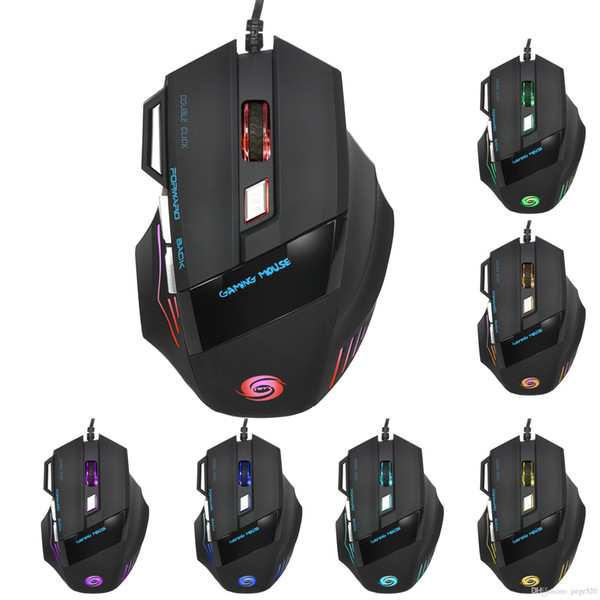 Professional Wired Gaming Mouse 7 Button 5500 DPI Colorful LED Optical USB Computer Mouse Gamer Mice X7 Free DHL