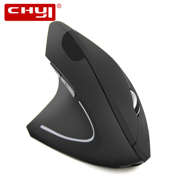 CHYI Wireless Rechargeable Left Hand Vertical Mouse Ergonomic 2.4Ghz 800-1200-1600DPI Adjustable Built-in Li-lion Battery For PC