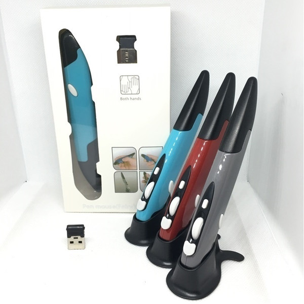 Newest Pen mouse 2.4G Pen-Shaped Adjustable Optical Wireless Mouse + USB 2.0 Reciever with Retail Package