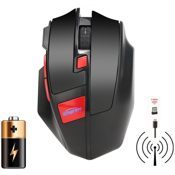 W2 Wireless Rechargeable 2.4G 1600DPI Luminescent Top Backlight Gaming Mouse Adjustable 6 Buttons Game Mice For LoL / CF