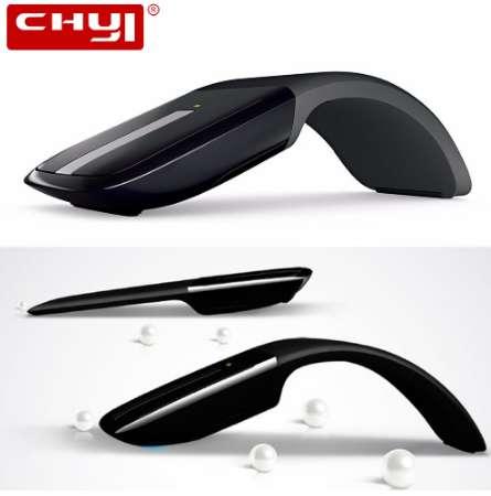 CHYI 2.4GHz Arc Touch Wireless USB Receiver Mouse Ergonomic 1200 DPI Super Slim Foldable Optical Flat Touch Mice For PC Laptop