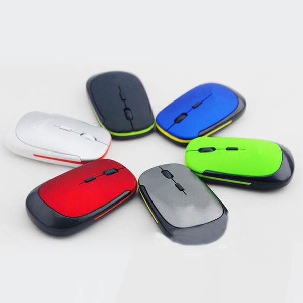 2017 ultrathin USB Optical Wireless Mouse 2.4GHZ usb receiver For Computer PC Laptop Desktop 3500 hot selling mice 8 colors with air bag