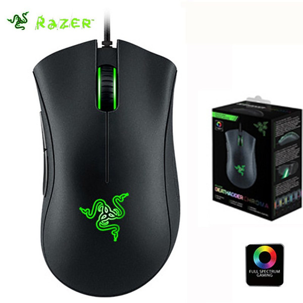 Razer DeathAdder Chroma Multi Color Ergonomic Gaming Mouse 10000 DPI Sensor Comfortable Grip Worlds Most Popular Computer Gaming Mouse