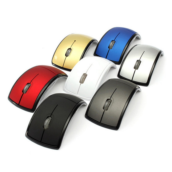 High Quality Foldable Folding 2.4G 3 Buttons Wireless Touch Optical Mouse Mice ARC Shaped Moon Style USB