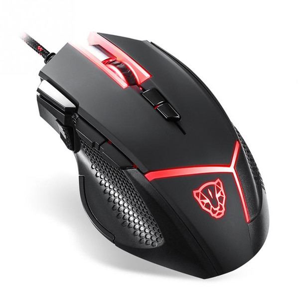 Motospeed V18 Gaming Wired Mouse Supporting 4000DPI High Precision Optical 9 Keys LED Breathing Lamp with 1.6m Cable