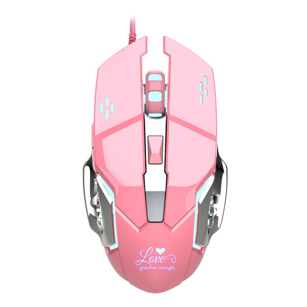 Gaming mouse X500 new pink wired mouse 3200dpi white light design fashionable and beautiful for office 6 keys with DHL free shipping