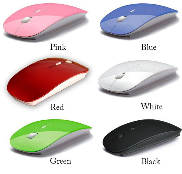 2019 Ultra Thin USB Optical Wireless Mouse 2.4G Receiver Super Slim Mouse For Computer PC Laptop Desktop 9 Candy color