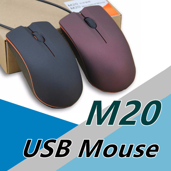 Lenovo M20 USB Optical Mouse Mini 3D Wired Gaming Manufacturer Mice With Retail Box For Computer Laptop Notebook C-SJ