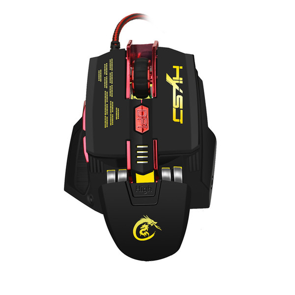 2019 Gaming Mice Professional 4000 DPI 7 Buttons LED Optical USB Wired Mice custom macro programming ergonomical for Pro Gamer Computer