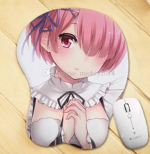 New Creative Cartoon Anime Cartoon characters 3D Sexy Chest Silicone Mouse Pad For Wrist Rest Support Mouse Pad Free Ship