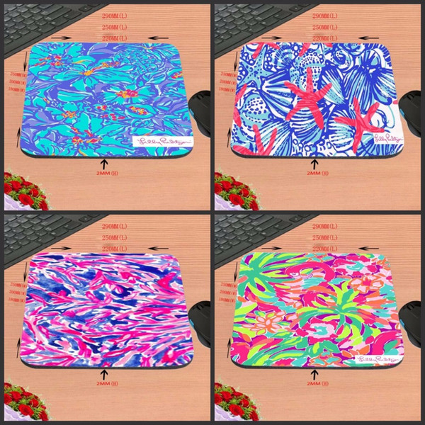 Top Selling Lilly Pulitzer Seashell Print Anti-Slip New Arrival Customized Mouse Pad Computer PC Nice Gaming Mousemat As Gift