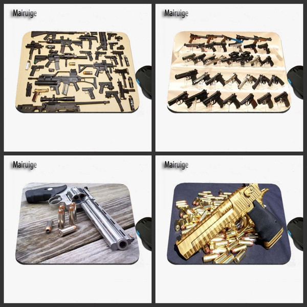 World Famous Gun Collection Selected Professional Printing Custom Laptop Non-slip Rubber Rectangular Game Mouse Pad