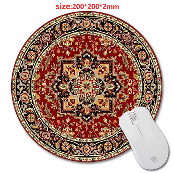 Selling Persian Carpets 3D printing round rubber mouse pad size 200 mm * 200 mm * 2 mm lasting computers and laptops mouse pad