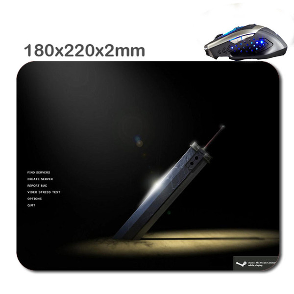 Print final fantasy 7 buster sword Custom Non-Slip Durable Computer Laptop Gaming Rubber Soft Mouse Pad As Gift220*180*2 Mm