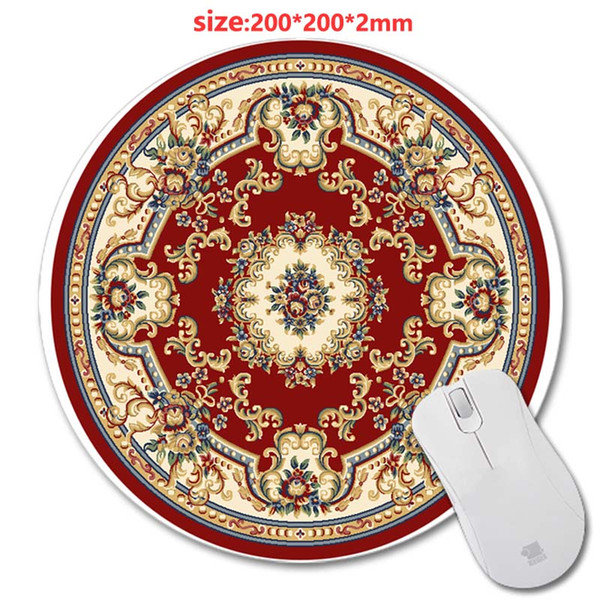 200*200*2mm Design Cheap Best Print New Round Mouse Pad Circular Persian Carpet Antiskid Rubber Mat game Mouse Pad, Office Gift