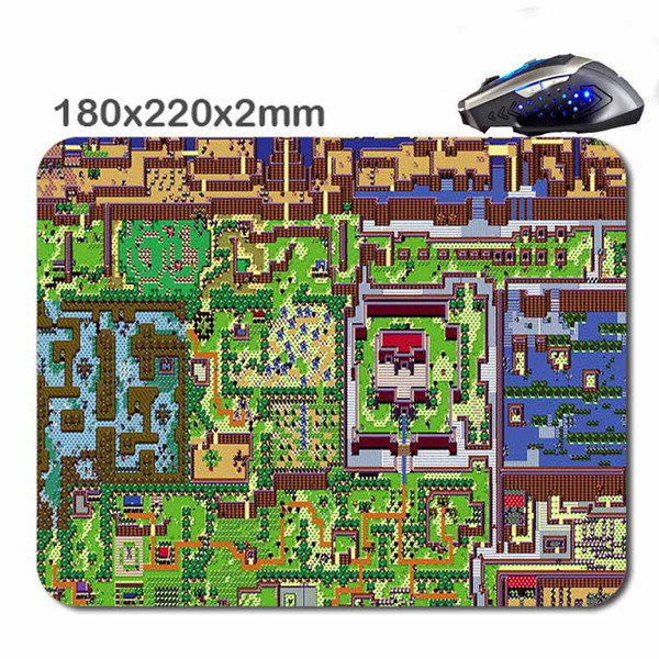 The Legend of Zelda Map Mouse Pad Rubber Soft Mousepad Quadrate Non-slip Backing.Durable office and gift.18x22x2cm and 29x25x2cm