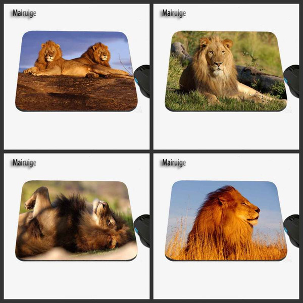 Zoo's Lion Custom Image, High-quality Anti-skid Fashion Computer and Laptop Rectangle Rubber Mouse Pad