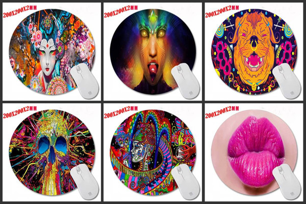 20 * 20 * 0.2 CM DIY personality color art pattern, designed to print circular mouse pads for home office computer optics/trackball mouse