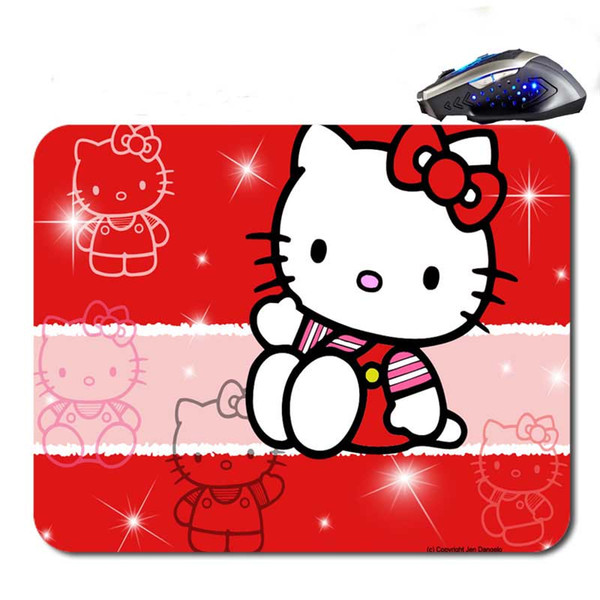 Hello Kitty Bergerak Top Selling Rubber Support Optical Mouse Durable Office Accessory 90*250*2/220*180*2MM Free Shipping