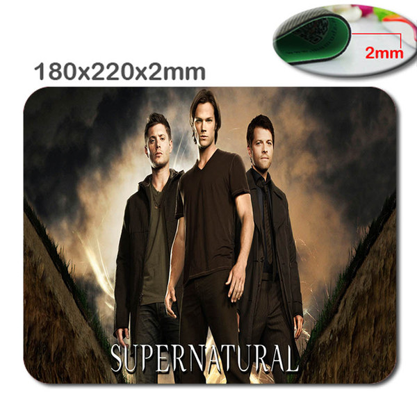 Hot sale cool supernatural starring black poster rubber game non-slip 180 x220x2mm / 250 x290x2mm game mouse pad mat