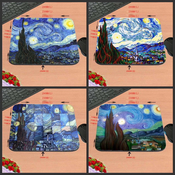 Van gogh painting game mouse pad rectangular rubber mat, decorate your desk and computer, can be used as the children gifts