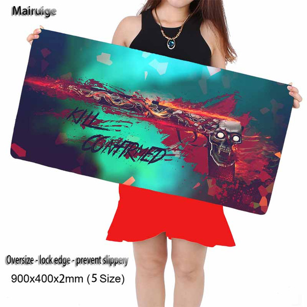 700 X300x2mm / 900 X400x2mm Gun Shooting Pattern CSGO Mouse Pad with A Large Size Lock Edge Laptop Keyboard Pad Player Gift