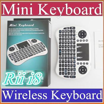 50X 2016 Wireless Keyboard rii i8 keyboards Fly Air Mouse Multi-Media Remote Control Touchpad Handheld for TV BOX Android Mini PC B-FS