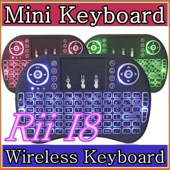 30X Rii I8 Mini Keyboard Wireless Backlight RED Green Blue Light Air Mouse Remote With Touchpad Handheld For T95 M8S S905X S905 TV BOX A-FS