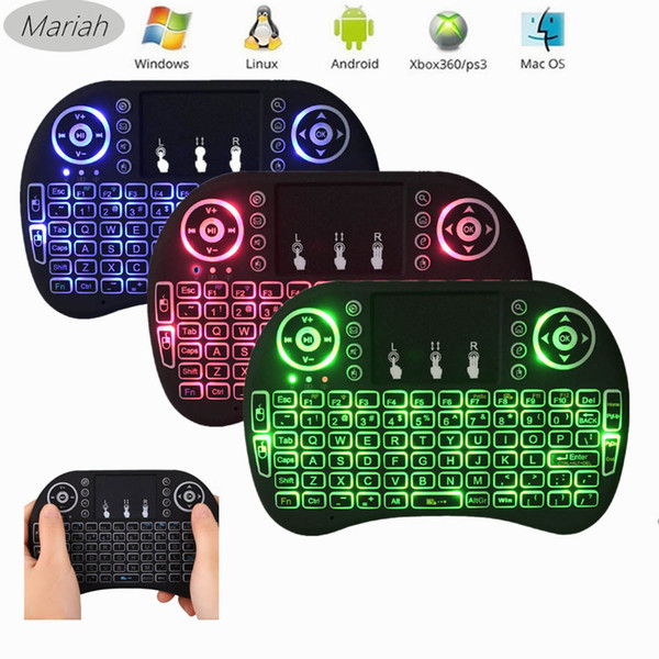 Mini i8 Fly Air Mouse 2.4G Wireless Gaming Backlit Keyboard Remote Controls With Backlight Touchpad for Andriod TV Box