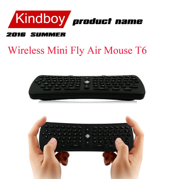 2.4GHz Wireless Mini Fly Air Mouse T6 Gyroscope Qwerty Keyboard Remote Control for Android TV Box Mini PC M8 MXQ CS918 MXIII