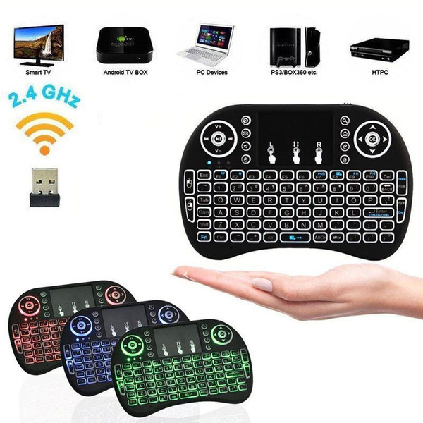 Hot Mini Rii i8 Wireless Keyboard 2.4G English Air Mouse Keyboard Remote Control Touchpad for Smart Android TV Box Notebook Tablet Pc