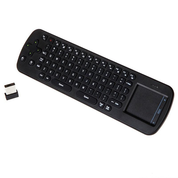 RC12 Mini Handheld 2.4G Wireless Touchpad Air Mouse Keyboard Remote Control For PC Notebook Android TV BOX Black Free Shipping