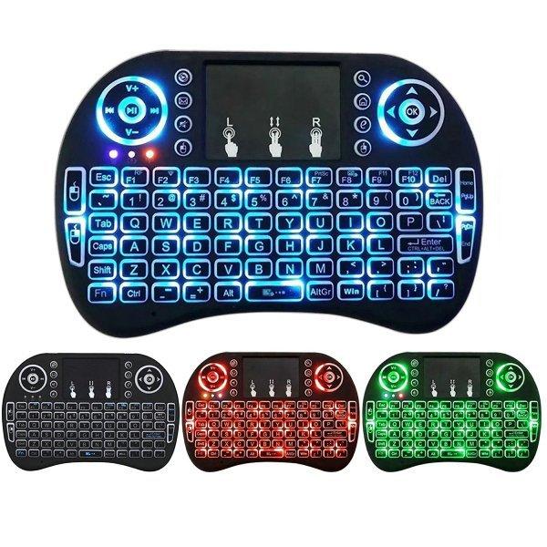 I8 Bluetooth Fly Air Mouse 2.4G Colorful Backlit Wireless Touchpad Keyboard TV box remote contro FOR Android TV Box MXQ V88 X96